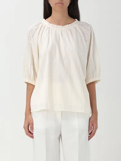 Woolrich Embroidered Short-sleeved Blouse In White