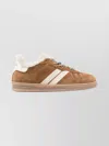 Woolrich Premium Leather Sneakers Featuring Contrast Stitching In Brown