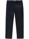 Woolrich Belted Straight-leg Trousers In Blue