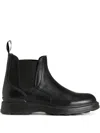 Woolrich Elastic-panelled Leather Boots In Black