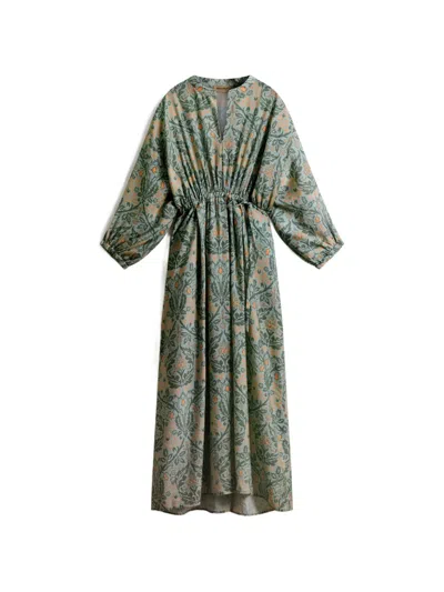 Woolrich Elasticated Floral Midi Dress In Multi