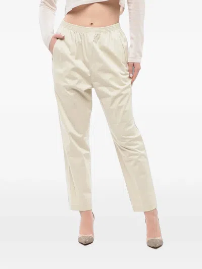 Woolrich Elasticated-waist Flat-front Trousers In Neutral