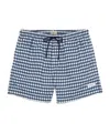 Woolrich Checkered Swim Shorts Elastic Waistband Pockets In Blue