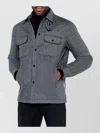 Woolrich Emblem Brand Jacket Front Pockets In Gray