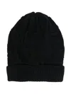 Woolrich Embossed Monogram Beanie In Black