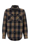 Woolrich Embroidered Flannel Alaskan Melton Shirt In Brown