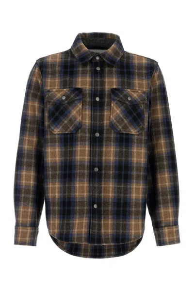 WOOLRICH WOOLRICH EMBROIDERED FLANNEL ALASKAN MELTON SHIRT