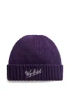Woolrich Embroidered-logo Beanie In Purple