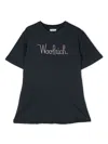 Woolrich Embroidered-logo Detail T-shirt In Blue