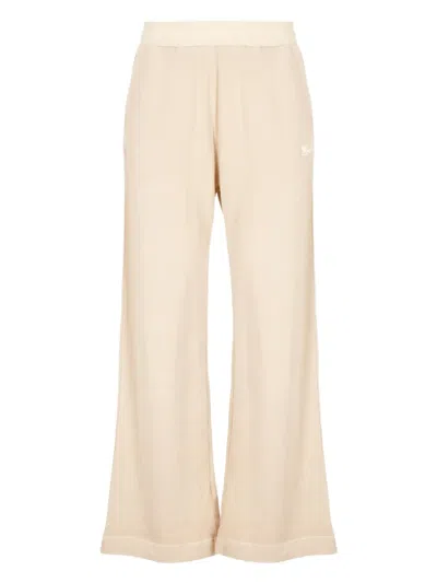 Woolrich Embroidered-logo Elasticated-waist Trousers In Neutral