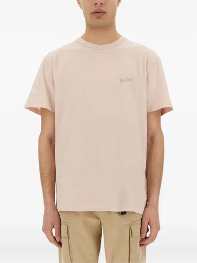 Woolrich Flamed Cotton T Shirt In Pink