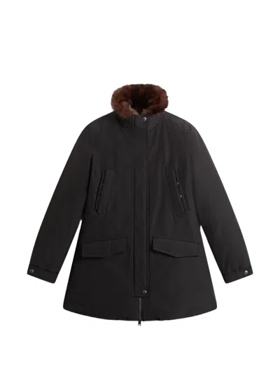 Woolrich Erie Faux-fur Trim Parka In Black