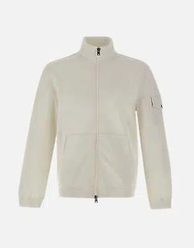 Pre-owned Woolrich Extra Light Cotton Zip-up Sweatshirt, Milky White 100% Original
