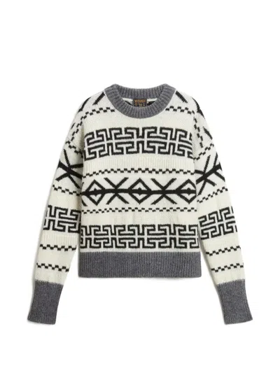Woolrich Fair Isle Crew-neck Sweater In White