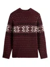 Woolrich Fair Isle Jacquard Sweater In Burgundy