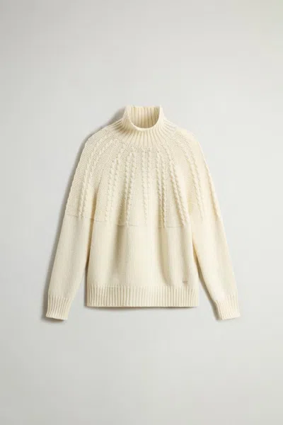Woolrich Fair Isle Turtleneck Sweater In Neutral