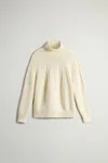 Woolrich Cable-knit Turtleneck Sweater In Neutral