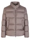 Woolrich Falcon-colored Nylon Down Parka With Flap Pockets And Drawstring Hem In Pink