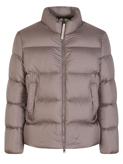Woolrich Falcon-colored Nylon Down Parka With Flap Pockets And Drawstring Hem In Brown
