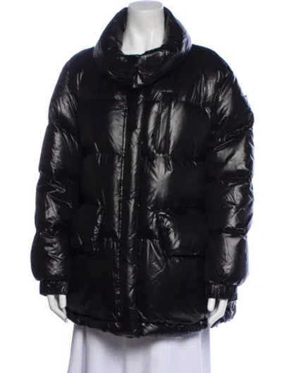 Pre-owned Woolrich Faux Fur Coat In Blue