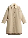 Woolrich Faux-fur Collar Coat In Neutral