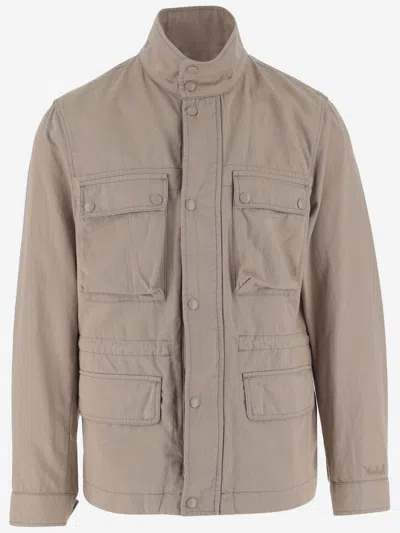 Woolrich Field Pattern Shirt Jacket In Beige