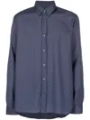 Woolrich Fine-check Virgin Wool Shirt In Blau