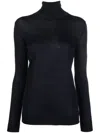 Woolrich Fine-knit Turtleneck Top In Blue