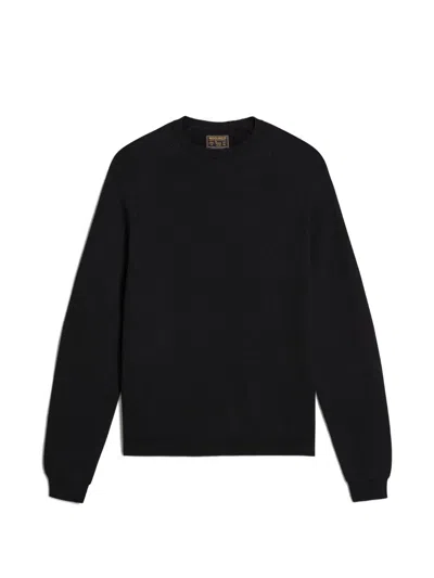 Woolrich Fine-knit Raglan-sleeve Sweater In Black