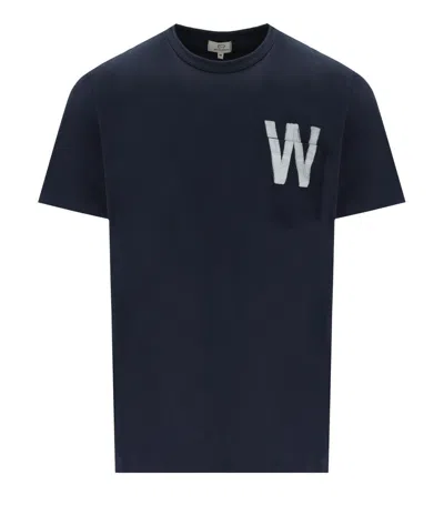 WOOLRICH WOOLRICH FLAG BLUE T SHIRT