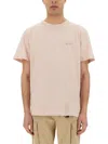 Woolrich Flamed Cotton T Shirt In Pink