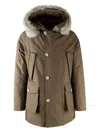 Woolrich Parka Arctic Con Pelliccia Removibile Marrone In Green