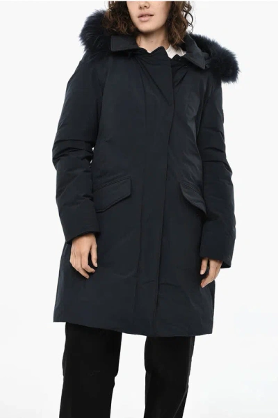 Woolrich Flap Pockets Modern Vail Down Jacket In Blue