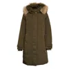 Woolrich Flared Parka With Removable Murmasky Fur Hood In Black