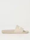 Woolrich Slide Sandal With Logo In Beige