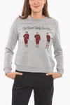 Shop Woolrich Fleece Jumper With Embroidery In Grey