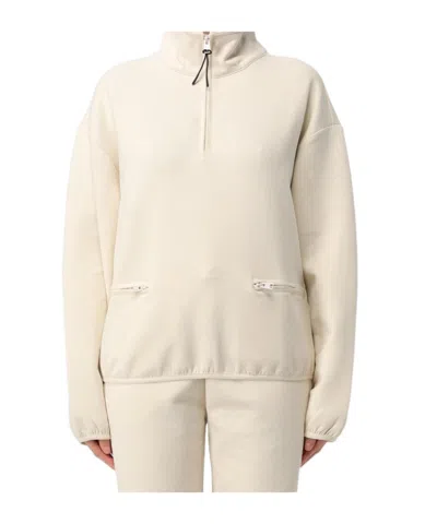 Woolrich Fleece Zipped Sweatshirt In White
