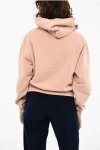 Woolrich Fleeced-cotton Hoodie With Embossed Logo In Pink
