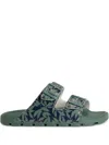 Woolrich Floral-print Slides In Green