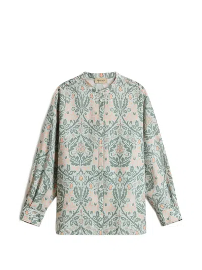 Woolrich Floral-print Band-collar Shirt In Multi