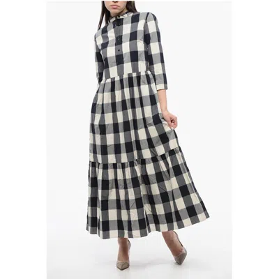 Woolrich Flounced Shirt Dress With Gingham Women's Motif