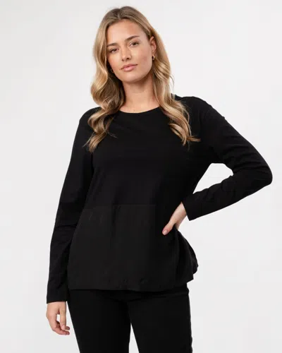 Woolrich Fluid Jersey Long Sleeve Womens Tee In Black
