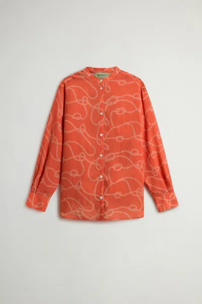 Woolrich Fluid Mini Shirt In Paprika Rope
