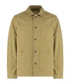 Woolrich Cotton Overshirt With Four Front Pockets In Multi