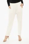Woolrich Frayed-hem Cotton Joggers With Side-logo In White