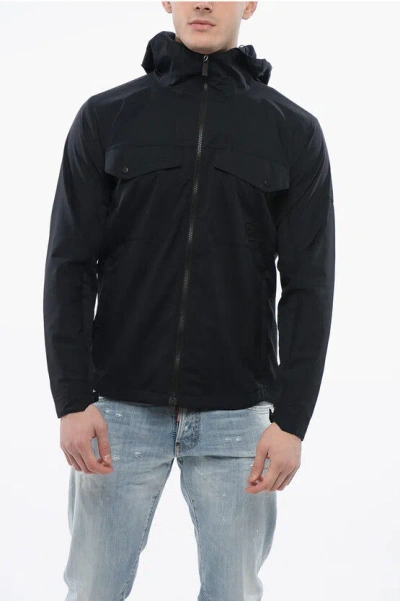 Woolrich Front Pockets Mesh Windbreaker In Black