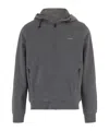 Woolrich Grey Logo Zip-up Hoodie In Black