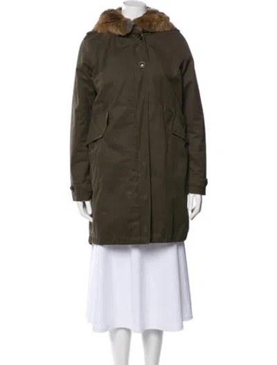 Pre-owned Woolrich Fur Coat In Green