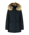 Woolrich Fur Collar Parka In Blue