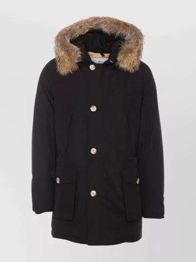 WOOLRICH FUR TRIM HOOD LONG LENGTH COAT
